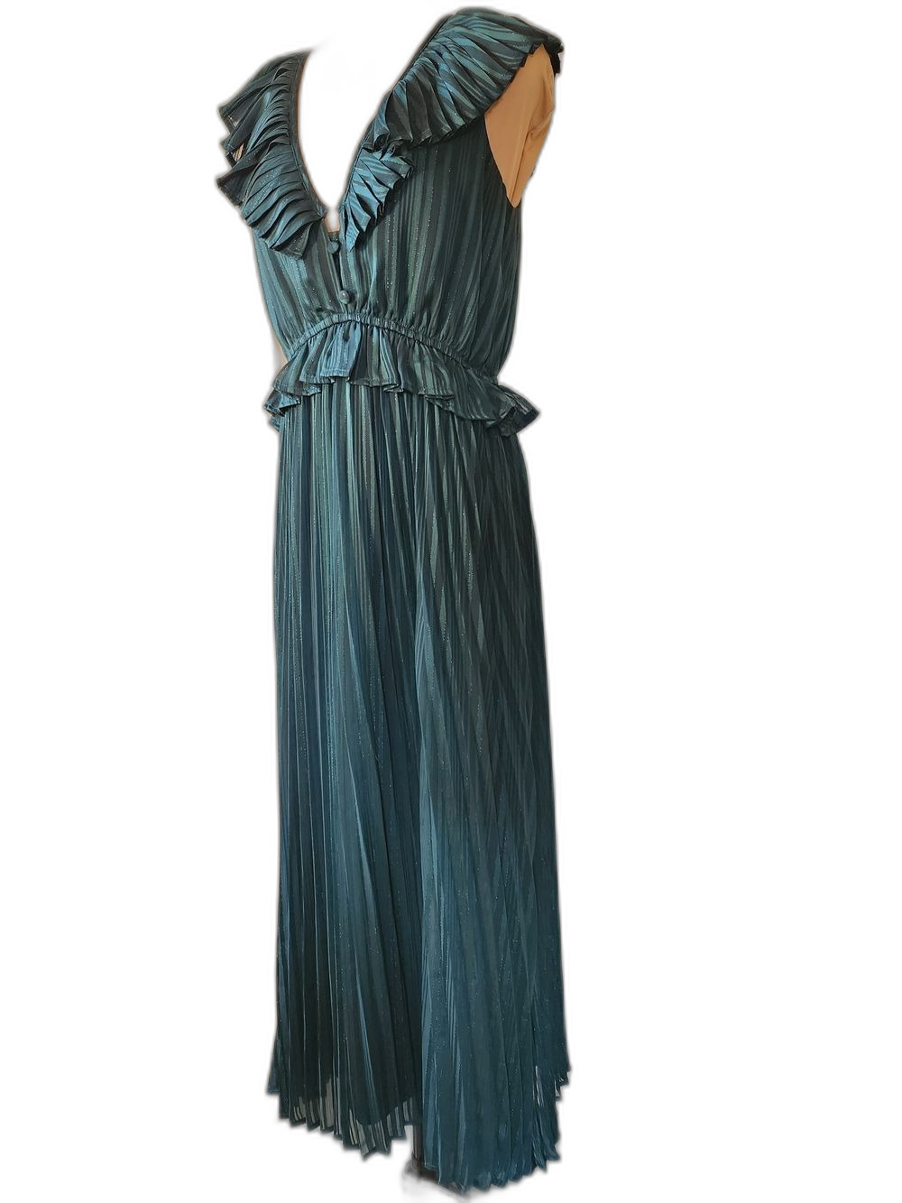 Adelyn Rae Emerald Green Pleated Maxi Dress